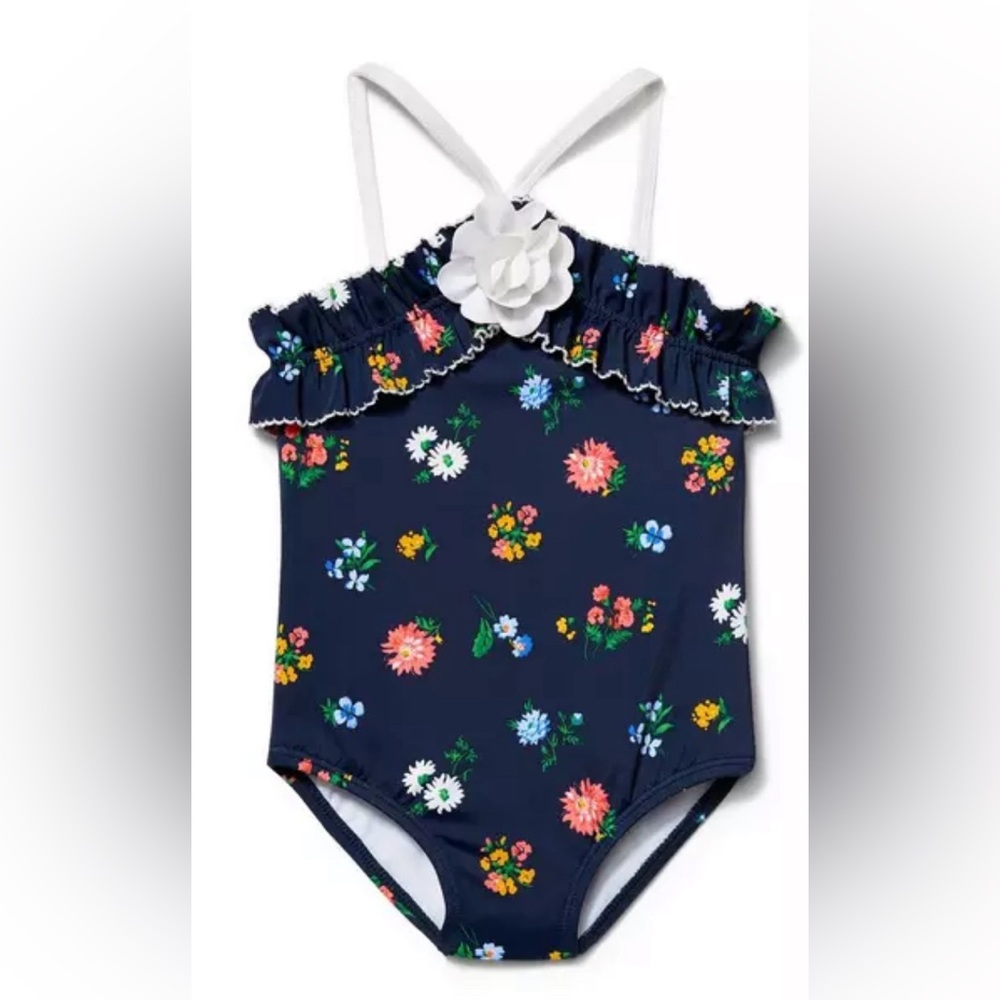 Janie & Jack 18-24mo Baby Girl Floral Rosette Swimsuit